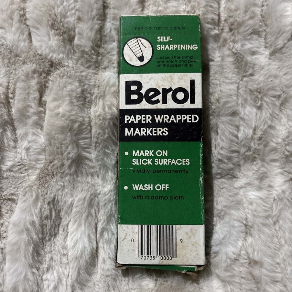Vintage Berol Self Sharpening Paper Wrapped Markers 173T Black 12 markers